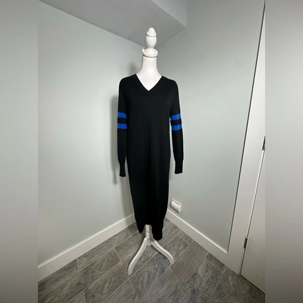 T Alexander Wang Merino Wool V Neck  Designer Black Sweater Dress Size Small - Picture 4 of 16